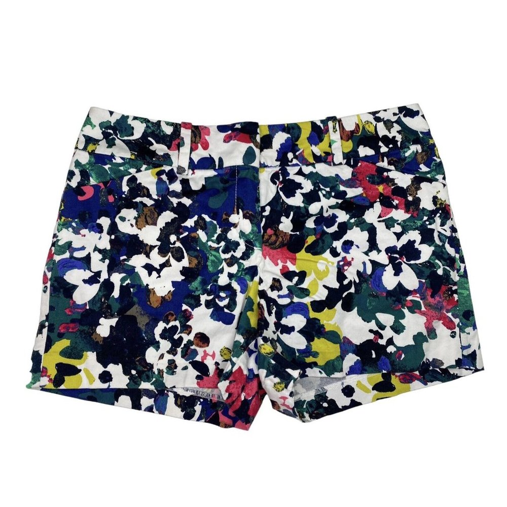 Ann Taylor Petite Womens Floral Shorts Size 8P Multicolor Spring Summer